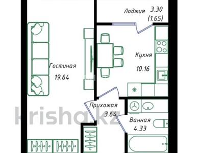 1-бөлмелі пәтер · 40 м² · 4/12 қабат, Улы Дала 38а, бағасы: ~ 25 млн ₸ в Астане, Нура р-н