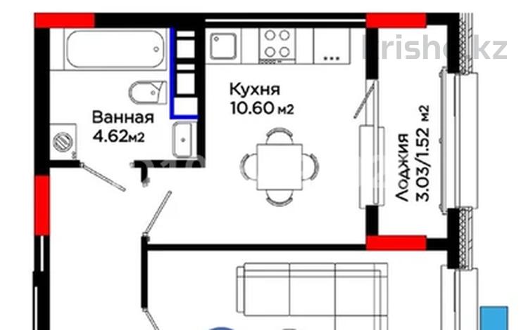 1-бөлмелі пәтер · 39.2 м² · 5/9 қабат, Е-321 6/2, бағасы: 25 млн ₸ в Астане, Есильский р-н — фото 3