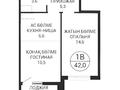 1-бөлмелі пәтер · 42 м² · 6/9 қабат, Ахмет Байтурсынулы 10/3 — БЕЗ КОМИССИИ, бағасы: ~ 22.3 млн ₸ в Астане, Сарайшык р-н