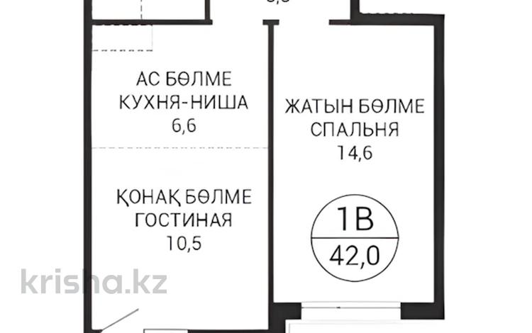 1-бөлмелі пәтер · 42 м² · 6/9 қабат, Ахмет Байтурсынулы 10/3 — БЕЗ КОМИССИИ, бағасы: ~ 22.3 млн ₸ в Астане, Сарайшык р-н — фото 11