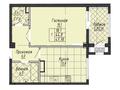 1-бөлмелі пәтер · 47.8 м² · 5/13 қабат, Майлина 6 — Тауелсиздик, бағасы: 22.5 млн ₸ в Астане, Алматы р-н