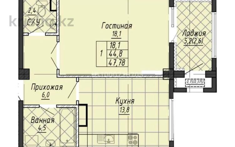1-бөлмелі пәтер · 47.8 м² · 5/13 қабат, Майлина 6 — Тауелсиздик, бағасы: 22.5 млн ₸ в Астане, Алматы р-н — фото 78