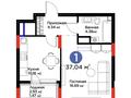 1-бөлмелі пәтер · 37 м² · 5/17 қабат, Турар Рыскулов 16/3, бағасы: 30 млн ₸ в Астане, Есильский р-н — фото 3