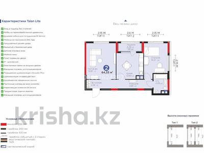 2-комнатная квартира · 63.7 м² · 2/9 этаж, Абулхайр-хана 69/4, 69/5 за 30 млн 〒 в Атырау