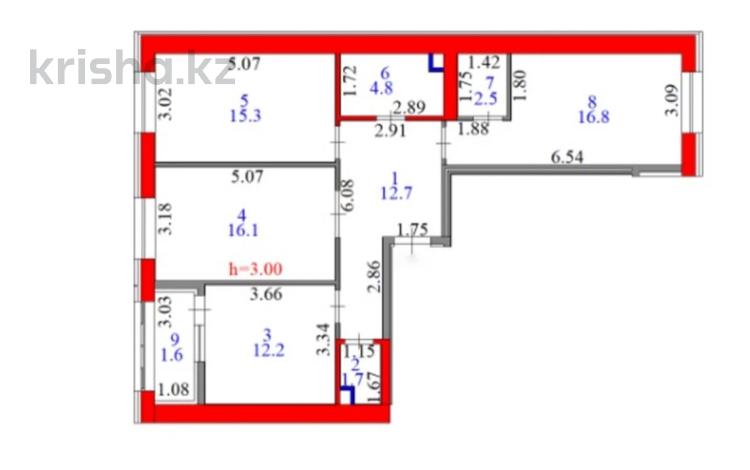 3-комнатная квартира · 84 м² · 9/10 этаж, Култегин 4 — Горячая цена за ~ 35 млн 〒 в Астане, Нура р-н — фото 2