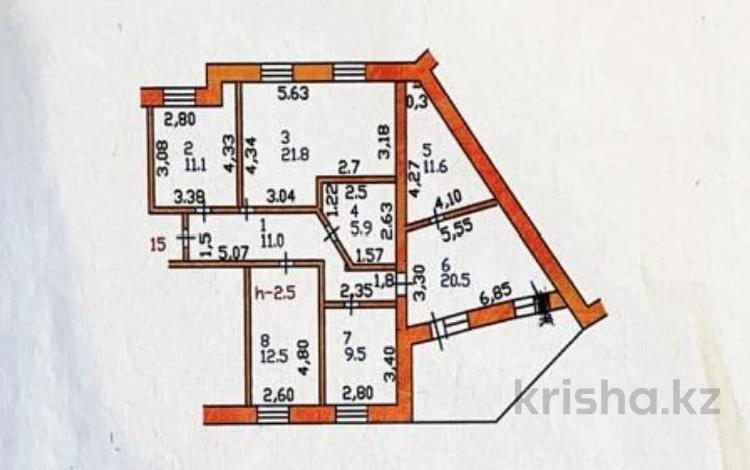 4-комнатная квартира, 109.1 м², 5/9 этаж, Жумабаева за 37 млн 〒 в Петропавловске — фото 2