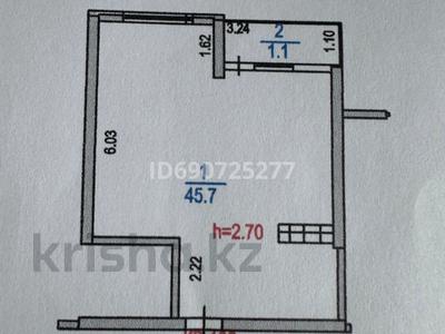 1-бөлмелі пәтер, 46.8 м², 6/9 қабат, мкр Шугыла, мкр. Шугыла 340/35 — проспект Алатау, бағасы: 22 млн 〒 в Алматы, Наурызбайский р-н