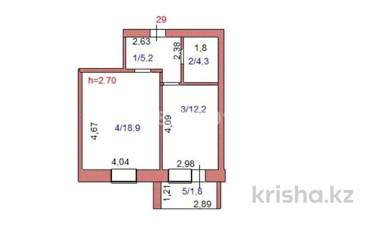 1-комнатная квартира, 42.5 м², 3/5 этаж, Акбидай 13 б за 15 млн 〒 в Кокшетау — фото 2