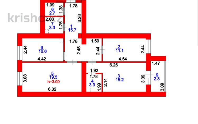 3-бөлмелі пәтер · 83.7 м² · 2/12 қабат, Улица А 52 4/1, бағасы: 44 млн ₸ в Астане, Сарайшык р-н — фото 2