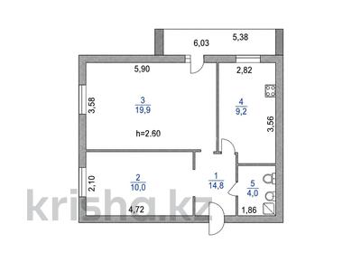 2-комнатная квартира · 51 м² · 5/5 этаж, Жайлау 5 за 14.7 млн ₸ в Кокшетау