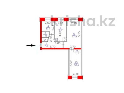 3-бөлмелі пәтер · 58.1 м² · 1/5 қабат, Славского 28, бағасы: 23.7 млн ₸ в Усть-Каменогорске