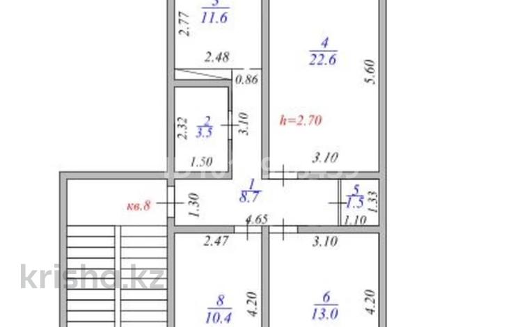 3-бөлмелі пәтер · 72 м² · 4/5 қабат, 6-й мкр 26, бағасы: 19 млн ₸ в Актау — фото 2