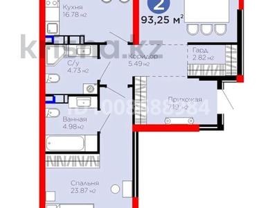 2-комнатная квартира · 93.25 м² · 6/9 этаж, Егизбаева 9/1 за 99 млн 〒 в Алматы, Бостандыкский р-н