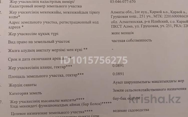 Жер телімі · 9 сотық, Грушевая 251 — Пкст Алма, бағасы: 4.3 млн ₸ в Караой — фото 2