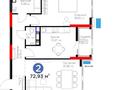 2-комнатная квартира · 72.93 м² · 9/9 этаж, Туран 43в за 55 млн 〒 в Астане, Нура р-н — фото 7