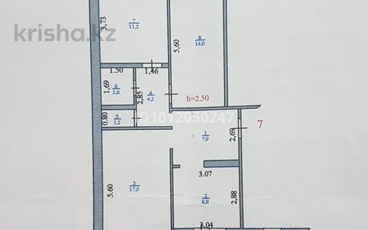 3-бөлмелі пәтер · 72.65 м² · 3/6 қабат, мкр Кунаева 69 — Рынок "Женіс", бағасы: 20 млн ₸ в Уральске — фото 2