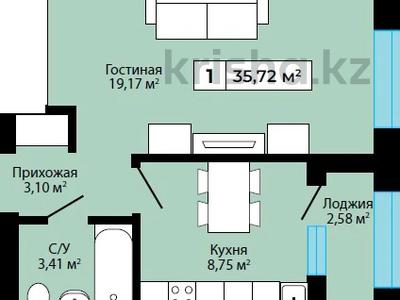 1-комнатная квартира, 35 м², 5/7 этаж, Сарытогай 13 за 9 млн 〒 в Астане, Есильский р-н
