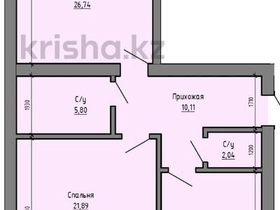 2-комнатная квартира, 47.5 м², 4/5 этаж, Кунаева Набережная за 12 млн 〒 в Актобе
