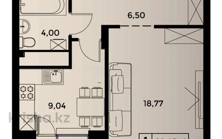 1-комнатная квартира, 39.37 м², 15/16 этаж, Толе би 27 за 17.4 млн 〒 в Астане, Есильский р-н — фото 2