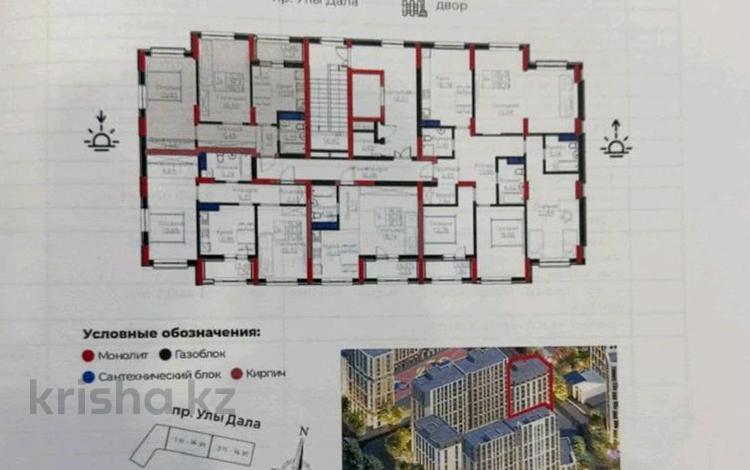 2-комнатная квартира · 58.54 м² · 8/9 этаж, Пр. Улы Дала, между ул. Толе би и ул. Ч. Айтматова 24 за ~ 31 млн 〒 в Астане, Нура р-н — фото 2