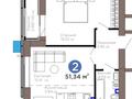 2-бөлмелі пәтер · 51.34 м² · 10/12 қабат, ПАНОРАМНЫЕ ОКНА ОТ ПОЛА 2.7м — САМАЯ ВЫГОДНАЯ ЦЕНА, бағасы: 41 млн ₸ в Астане, Сарыарка р-н — фото 2