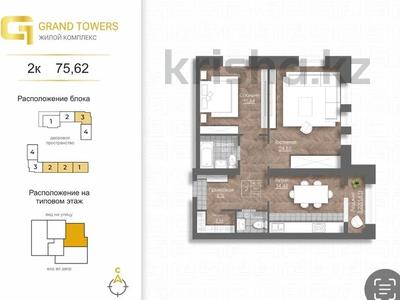 2-комнатная квартира · 75.62 м², мкр. Алтын орда 192 — Халела досмухамедулы за ~ 25.7 млн ₸ в Актобе