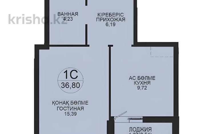 1-бөлмелі пәтер · 36.8 м² · 8/9 қабат, Толе би 43 — БЕЗ КОМИССИИ, бағасы: ~ 20.7 млн ₸ в Астане, Нура р-н — фото 11