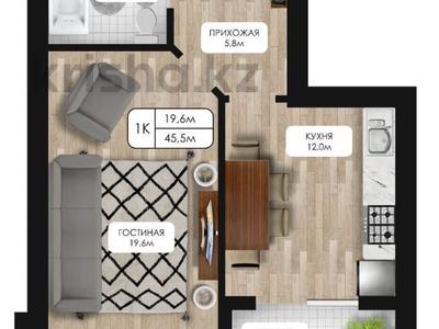 1-комнатная квартира · 45.5 м² · 2/5 этаж, мкр. Алтын орда 54г за 15 млн 〒 в Актобе