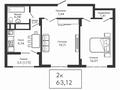 2-бөлмелі пәтер · 63.12 м² · 11 қабат, Туран, бағасы: 28 млн ₸ в Астане, Нура р-н — фото 9