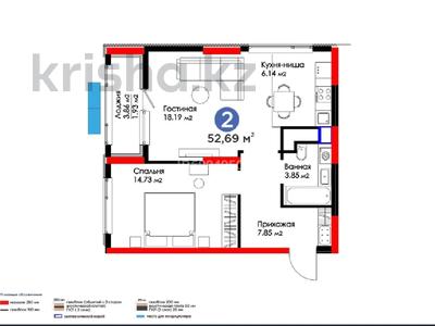 2-бөлмелі пәтер · 52.69 м² · 7 қабат, Исатай Тайманова 42A — Жарбосынова, бағасы: 41.5 млн 〒 в Атырау