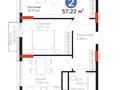 2-бөлмелі пәтер · 57.3 м² · 9/9 қабат, мкр Центральный, Шайден Даулетова 2, бағасы: ~ 28 млн ₸ в Атырау