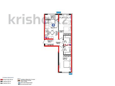 3-бөлмелі пәтер · 81 м², Вдоль улицы Рыскулова, бағасы: ~ 44.4 млн 〒 в Шымкенте, Аль-Фарабийский р-н