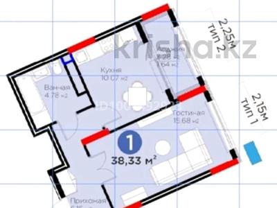 1-бөлмелі пәтер · 37.4 м² · 3/17 қабат, Бухар Жырау 33, бағасы: 29.1 млн ₸ в Астане, Есильский р-н