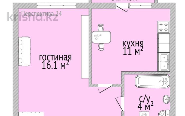 1-комнатная квартира, 33.2 м², 5/5 этаж, Касымханова 10а за ~ 13.1 млн 〒 в Костанае — фото 3