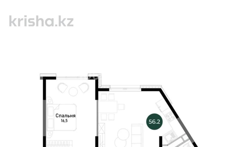 2-комнатная квартира, 56.2 м², 11 этаж, жандосова 94а