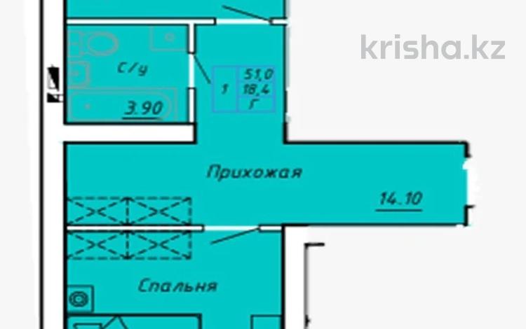 1-бөлмелі пәтер · 51 м² · 10/10 қабат, мкр. Алтын орда, Алтын Орда 5 Е, бағасы: 14.3 млн ₸ в Актобе — фото 4
