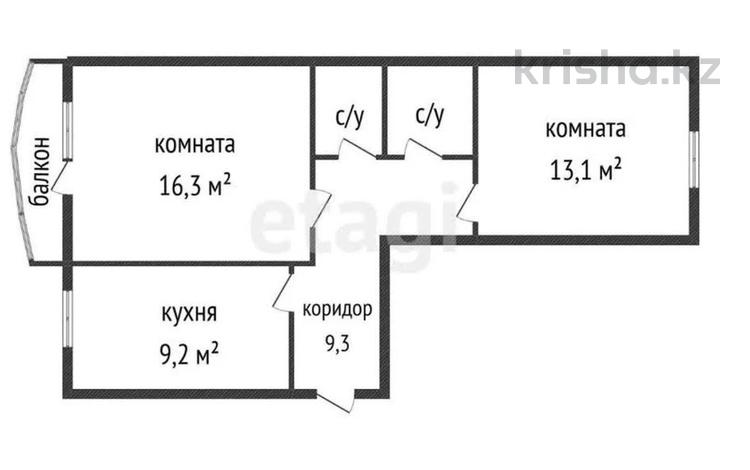 2-бөлмелі пәтер · 53 м² · 4/9 қабат, КШТ ул. Аль-Фараби 4, бағасы: 22 млн ₸ в Усть-Каменогорске — фото 23