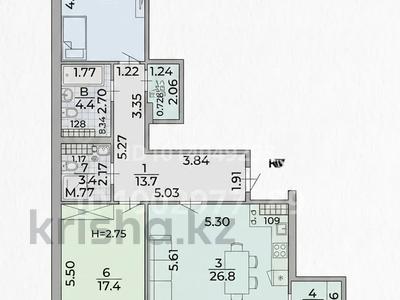 3-комнатная квартира · 90 м² · 8/9 этаж, мкр Рахат, Аскарова Асанбая 21 за 82 млн ₸ в Алматы, Наурызбайский р-н