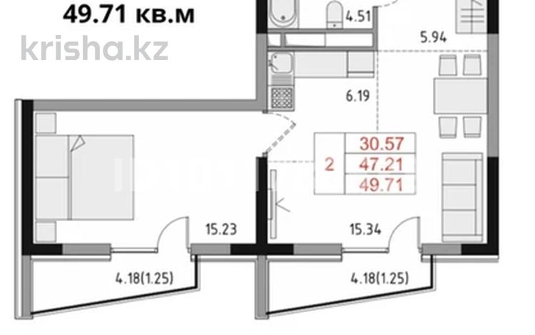 2-бөлмелі пәтер · 51.8 м² · 4/5 қабат, Карасай батыра 12/1, бағасы: 30 млн ₸ в  — фото 2