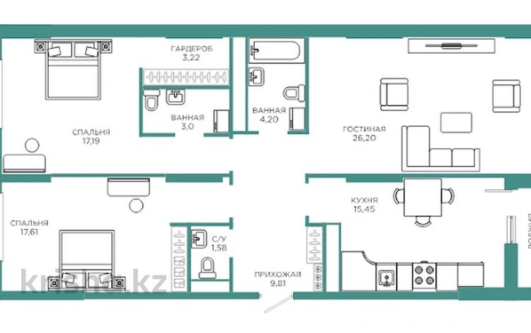 3-комнатная квартира, 100 м², 4/18 этаж, Достык за 54 млн 〒 в Астане, Есильский р-н — фото 7