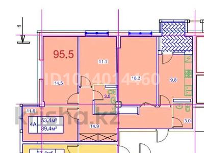 4-бөлмелі пәтер · 95.5 м² · 2/7 қабат, улица Талдыарал, дом 19 19, бағасы: 48 млн ₸ в Алматы, Алатауский р-н
