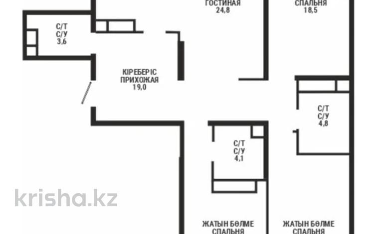 4-комнатная квартира, 123.3 м², 6/15 этаж, Манаса 109а