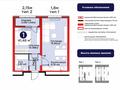 2-бөлмелі пәтер · 41.48 м² · 8/9 қабат, E-511, бағасы: 25.5 млн ₸ в Астане, Нура р-н
