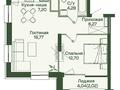 2-бөлмелі пәтер · 51.24 м² · 11/17 қабат, Шамши Калдаяков 60Б, 60А, бағасы: 27.5 млн ₸ в Астане, Сарайшык р-н