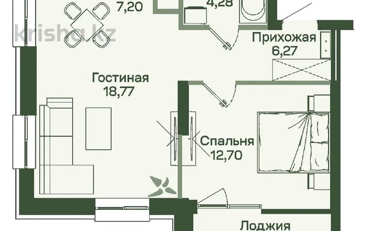 2-бөлмелі пәтер · 51.24 м² · 11/17 қабат, Шамши Калдаяков 60Б, 60А, бағасы: 27.5 млн ₸ в Астане, Сарайшык р-н — фото 6