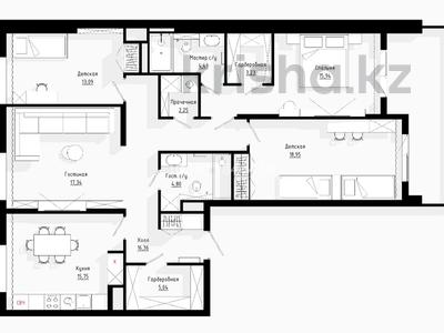 4-комнатная квартира · 127 м² · 2/3 этаж, ул. Нурлана Каппарова 4 за 199 млн ₸ в Алматы, Медеуский р-н