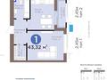 1-бөлмелі пәтер · 43.3 м² · 10/12 қабат, Е-899 5/1, бағасы: 37.5 млн ₸ в Астане, Нура р-н