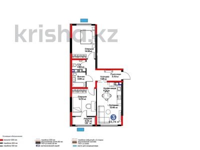 3-комнатная квартира · 65 м² · 3/6 этаж, мкр Гажайып, Гажайып 5/1 13 — Момышулы-Монкеби за 47 млн ₸ в Алматы, Алатауский р-н