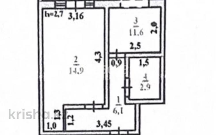1-бөлмелі пәтер · 35.5 м² · 5/5 қабат, 8-шағынаудан 59, бағасы: 15 млн ₸ в Шымкенте, Туран р-н — фото 2