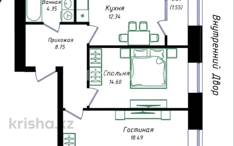 2-комнатная квартира · 60 м² · 7/12 этаж, Улы дала 38а — Улы дала/Турана за 34.5 млн ₸ в Астане — фото 3